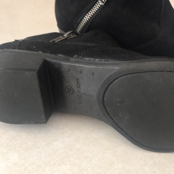 American Rag Abby Fabric Closed Toe Ankle Boot Women's Sz 6.5 Biker Goth Baddie - Picture 7 of 7